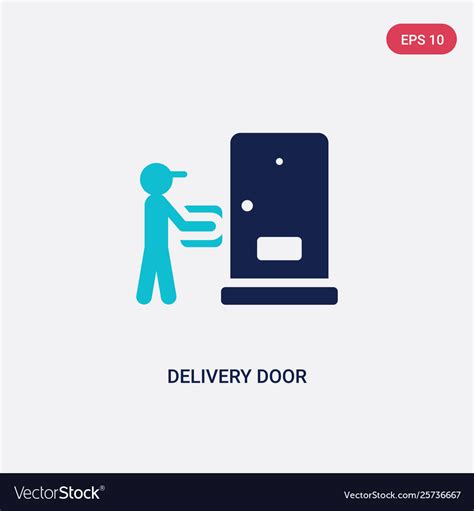 Two Color Delivery Door Icon From Royalty Free Vector Image