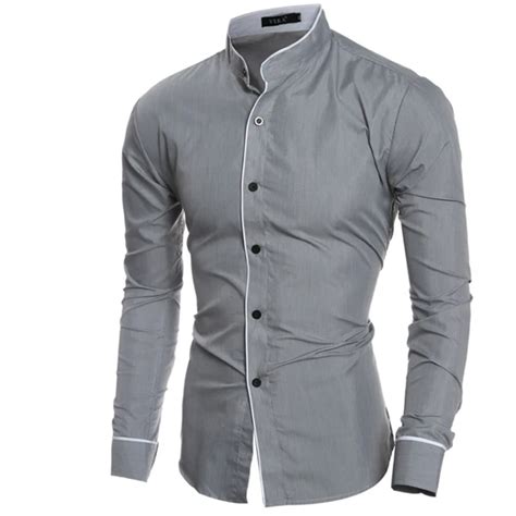Men Shirt Luxury Brand 2017 Male Long Sleeve Shirts Casual Mens Edge