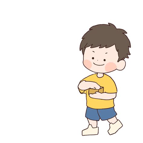 Animated Illustration Of A Boy Throwing Beans Ugokawa