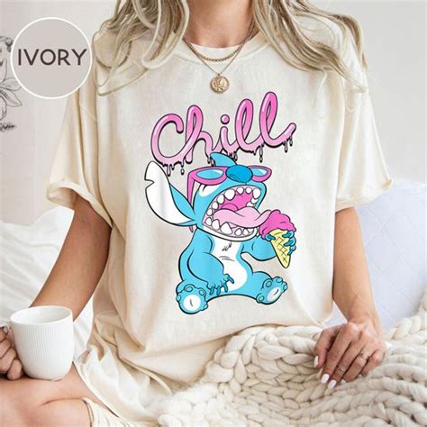 Disney Lilo And Stitch Neon Ice Cream Chill Drip T Shirt Sold By Sander Van T Noordende Sku