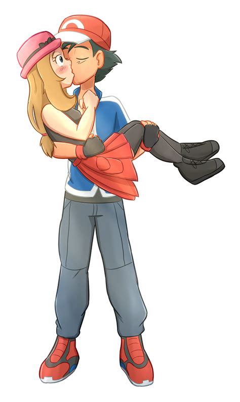 Commmission 38 Ash And Serena By Foxhat94 On Deviantart