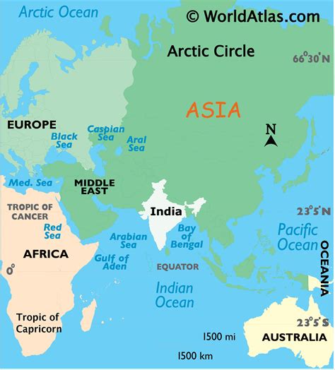 India Latitude Longitude Absolute And Relative Locations World Atlas