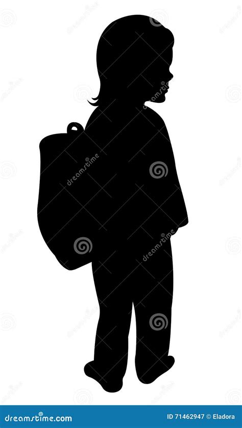 Back To School Kid Silhouette Stock Vector Illustration Of Holding