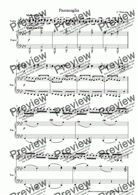 Handel Passacaglia For Violin And Piano Download Sheet