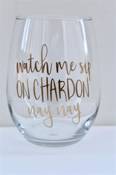 Gold Foil 20 Oz Stemless Wine Glasses Watch Me Sip On Etsy Stemless Wine Glasses Wine