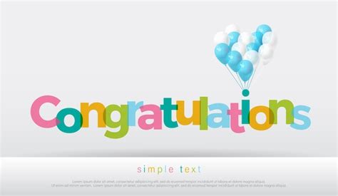 Premium Vector Congratulations Colorful With Balloons On White Background