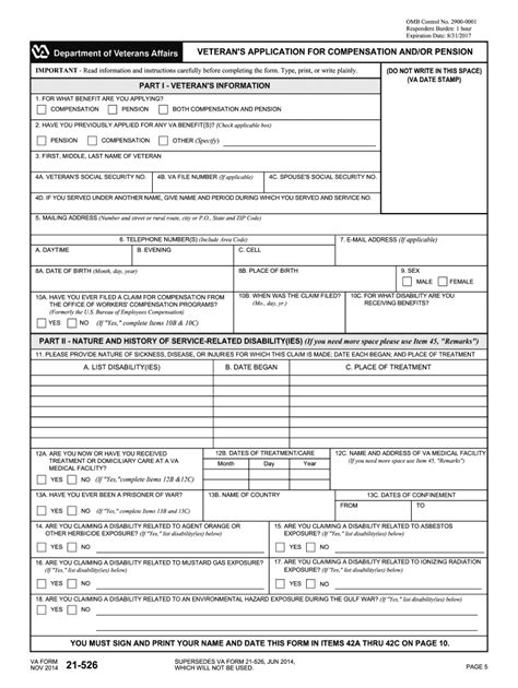 Va 21 526ez Printable 2014 2024 Form Fill Out And Sign Printable Pdf