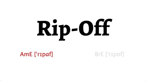 How To Pronounce Rip Off In American English And British English Youtube
