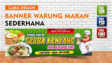 Belajar Desain Coreldraw Membuat Banner Warung Makan Sederhana Youtube