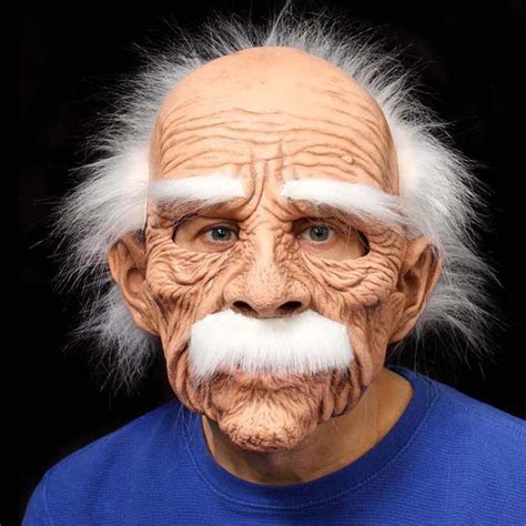 Xilinlayi123 Halloween Granny Old Grandpa Face Wig Old Man Mask Old Man