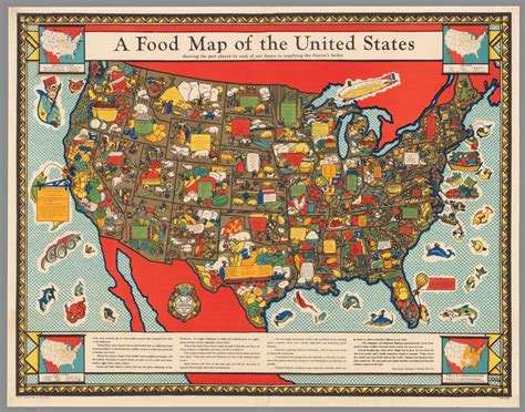 A Food Map Of The United States David Rumsey Historical Map Collection