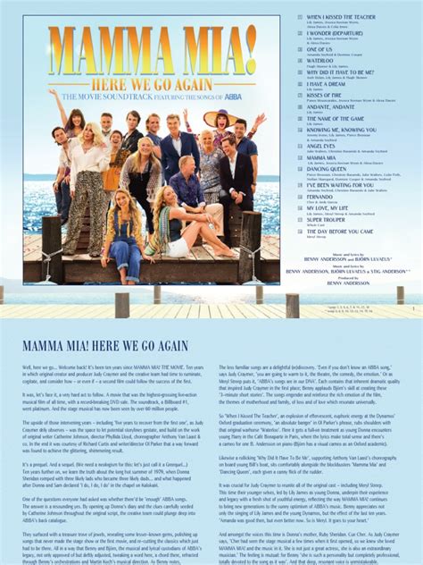 Digital Booklet Mamma Mia Here We Pdf Works Songs Written