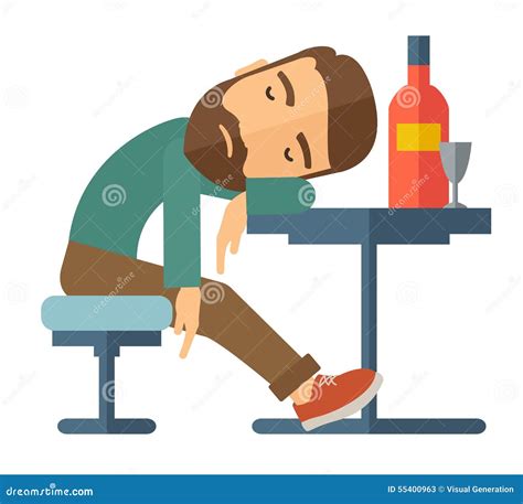 El Hombre Borracho Se Cae Dormido En El Pub Ilustraci N Del Vector