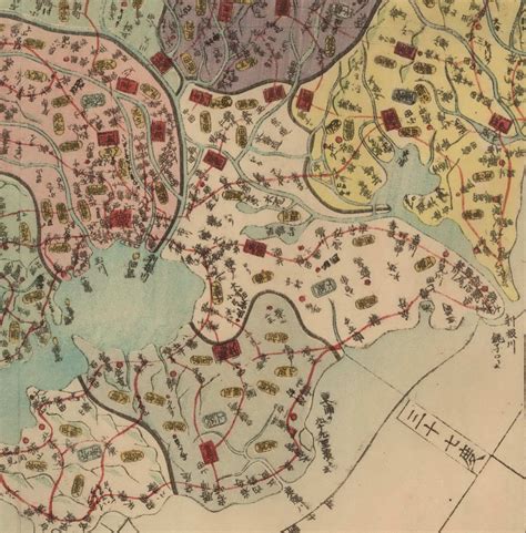 Meiji Period Travellers Map Of Japan