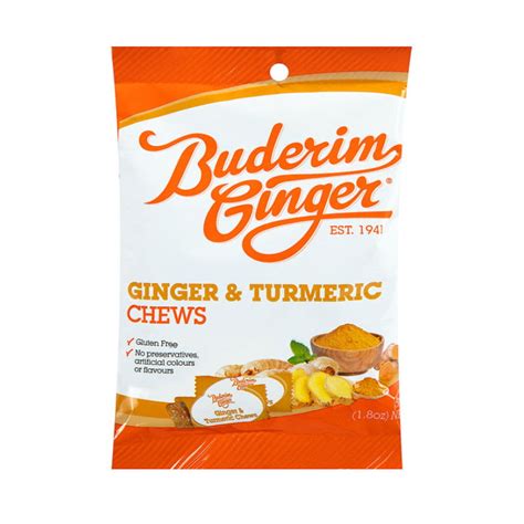 Buderim Ginger Ginger And Turmeric Chews Toms Confectionery Warehouse