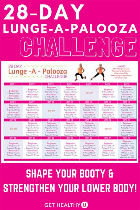 28 day lunge a palooza challenge lunge challenge workout challenge challenges