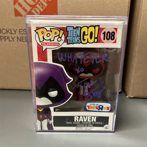 Funko Pop Dc Teen Titans Go Raven Red 108 Tara Strong Autograph