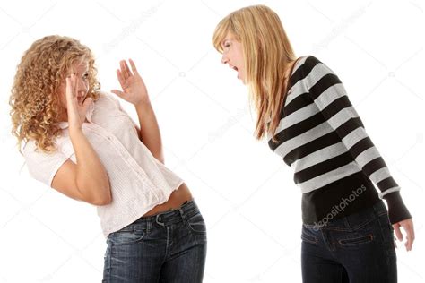 Two Teen Girls Having An Argue — Stock Photo © Piotrmarcinski 5116925