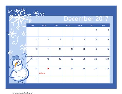Printable December 2017 When Is Calendars Yahoo Image Search Results