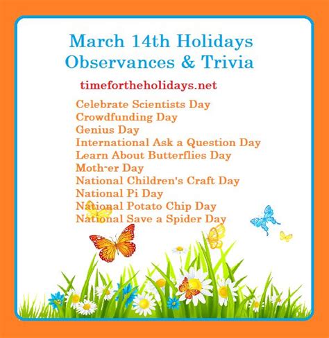 March 14th Holidays Observances And Trivia Time For The Holidays
