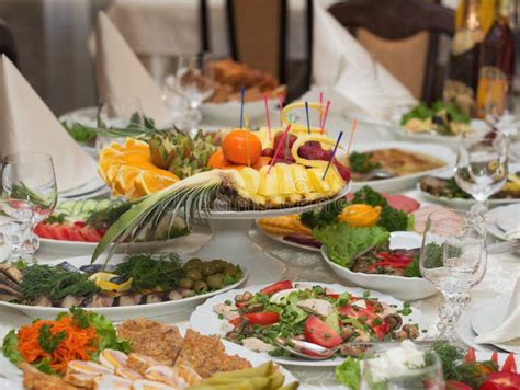 Beautifully Banquet Table With Food Stock Photo Image Of Industry