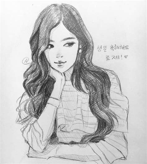 Rosé Vyoanh Art Sketches Sketches Kpop Drawings