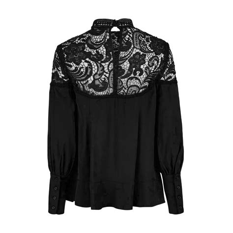 Marc Aurel • Zwarte Blouse Met Kant • Shop Bollywolly