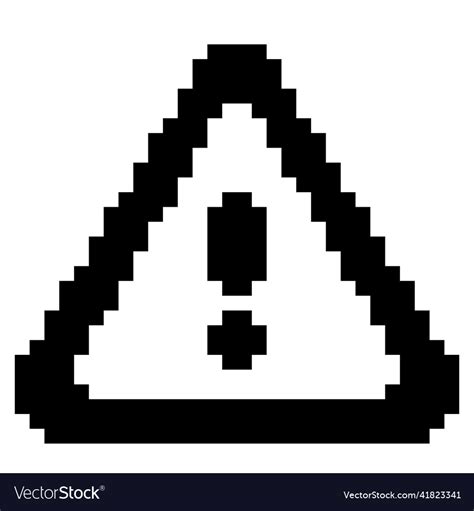 Caution Pixel Art Business Icon Royalty Free Vector Image