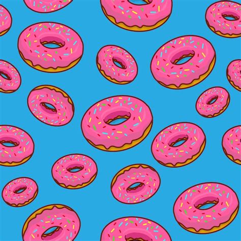 Fundo De Donuts Desenho De Donut Padrão Sem Emenda De Donut Vetor