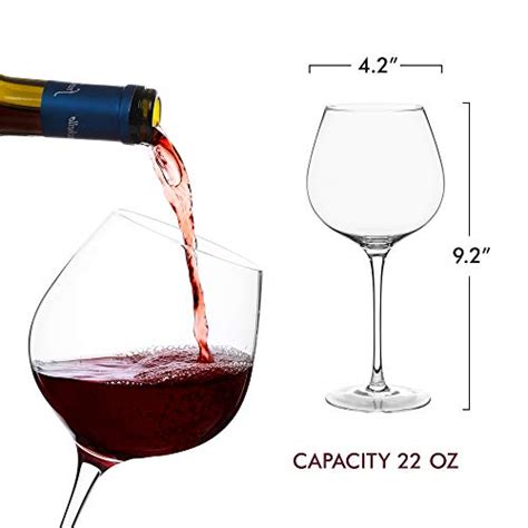 Red Wine Glasses Large Wine Glasses Hand Blown Set Of 2 Long Stem Wine Glasses Premium
