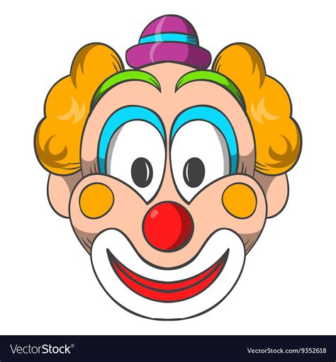 head of clown icon cartoon style royalty free vector image