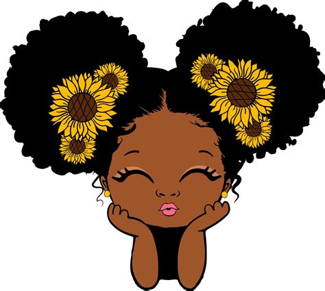 Peekaboo Girl With Puff Afro Ponytails Svg Cute Black African Etsy