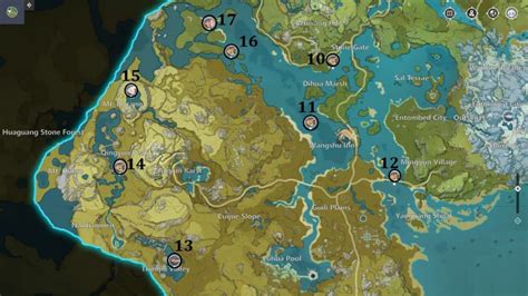 All Fishing Locations Map Fishes Baits Genshin Impact
