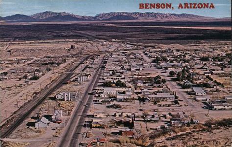 Aerial View Of Benson Arizona Postcard