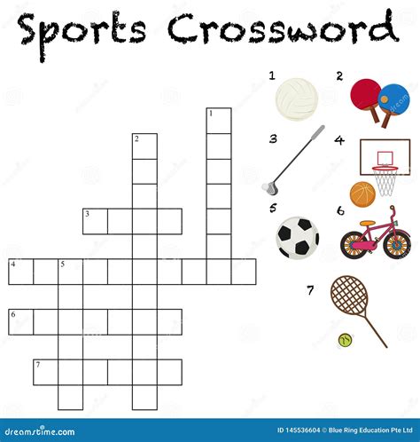 A Sport Crossword Template Stock Vector Illustration Of Abstract