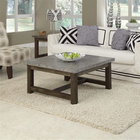 Some square outdoor coffee tables can be shipped to you at home, while others can be picked up in store. Home Styles Square Concrete Chic Coffee Table