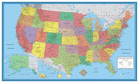 The Top 10 48x78 Huge United States Usa Classic Elite Wall Map