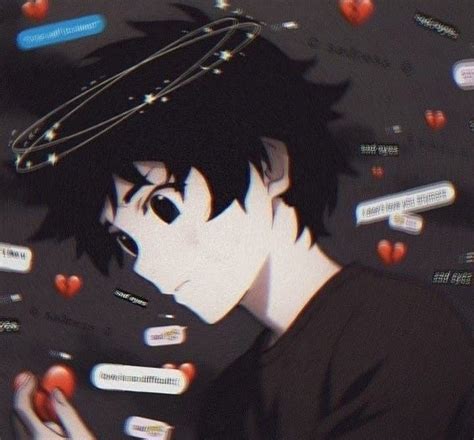 Sad Pfp Boy Help Me Glitch Sad Anime Boy Art Board Print By Simouser