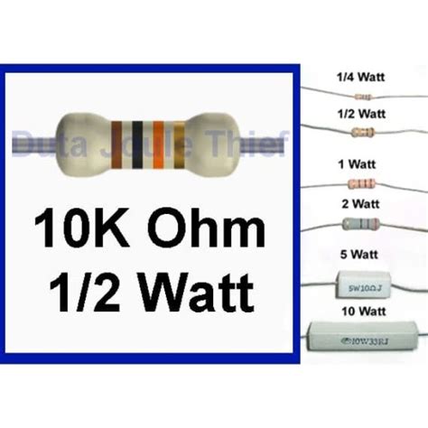 Jual Resistor 10k 10k 10 Kiloohm 10 Kilo Ohm 12 05 Watt Toleransi 5