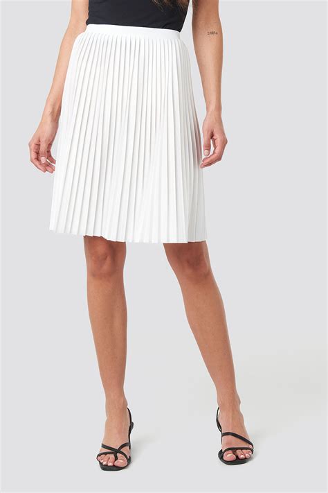 Short Pleated Skirt White Na