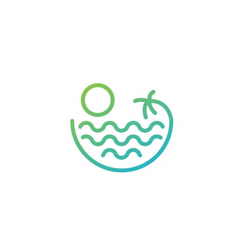 Beach Sunset Logo Design Vector Icon Element Sunset Logo Concept