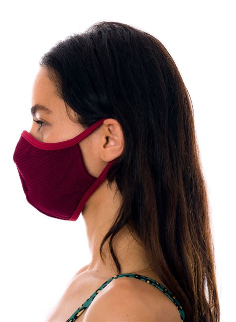 Reusable And Washable Burgundy Textured Fabric Mask Face Mask Bbs