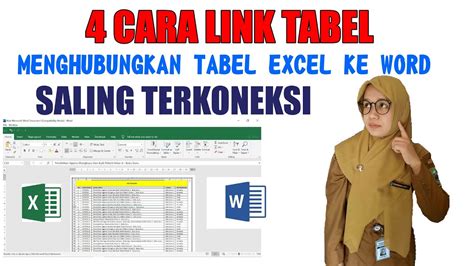 4 Cara Link Tabel Excel Ke Word Menghubungkan Excel Ke Word Youtube