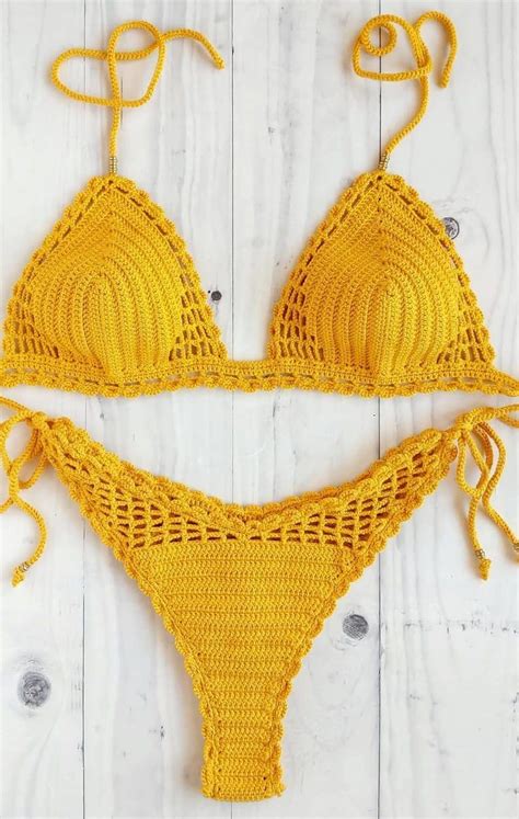 57 ideas hermosas y asombrosas del modelo del bikiní del ganchillo moda mujer bikini de