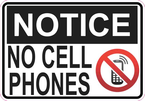 5in X 35in Symbol Notice No Cell Phones Sticker Vinyl Signs Business Sign