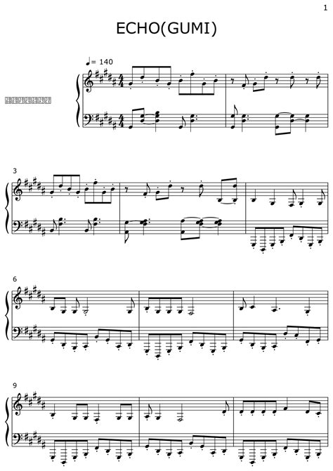 Echogumi Sheet Music For Piano