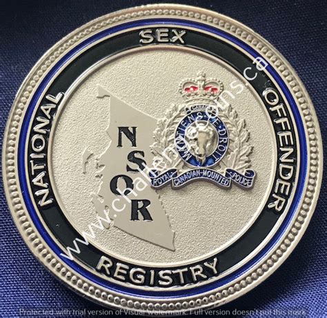 Rcmp E Division Major Crime National Sex Offender Registry Silver Challengecoinsca