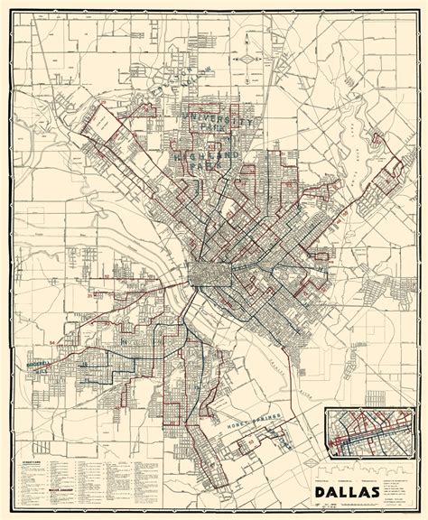 Map Of Dallas Old Historical And Vintage Map Of Dallas