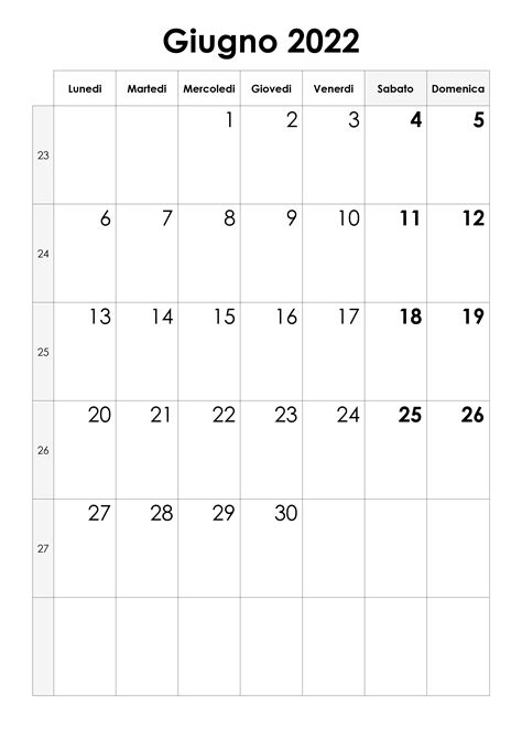 Calendario Giugno 2022 Calendariosu