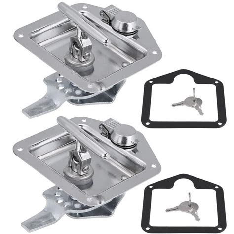 2pcs Stainless Steel Trailer Door Rv Folding T Handle Lock Latch Truck